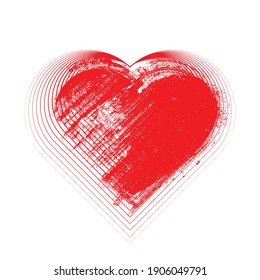 Set of Hearts . One line Shapes for your design.  Valentine's Day signs. Vector illustration.