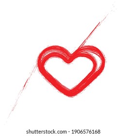 Conjunto de corazones . Formas de una línea para el diseño.  Carteles de San Valentín. Ilustración vectorial.