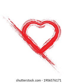 Set of Hearts . One line Shapes for your design.  Valentine's Day signs. Vector illustration.