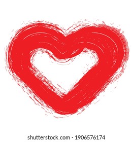Set of Hearts . One line Shapes for your design.  Valentine's Day signs. Vector illustration.