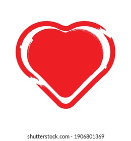 Set of Hearts . One line Shapes for your design.  Valentine's Day signs. Vector illustration.