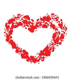 Conjunto de corazones . Formas de una línea para el diseño.  Carteles de San Valentín. Ilustración vectorial.