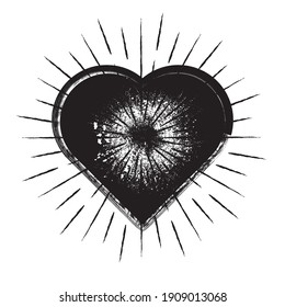 Set of Hearts . One line Shapes for your design.  Valentine's Day signs. Vector illustration.