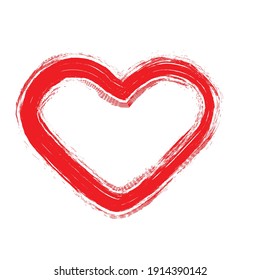 Set of Hearts . One line Shapes for your design.  Valentine's Day signs. Vector illustration.