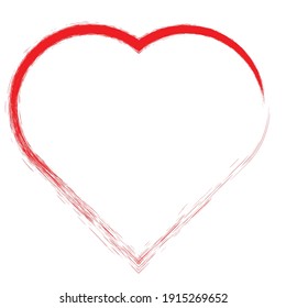 Set of Hearts . One line Shapes for your design.  Valentine's Day signs. Vector illustration.