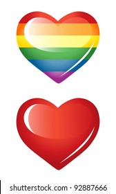 Set of hearts, rainbow heart.