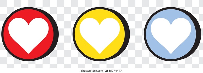 Set of hearts in red color, Red heart icons set vector