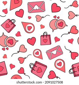 set of hearts seamless pattern background, ideal for celebrations, holidays, wedding and valentines day