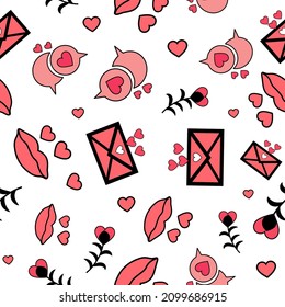 Set of hearts seamless pattern background, ideal for celebrations, holidays, wedding and valentines day.