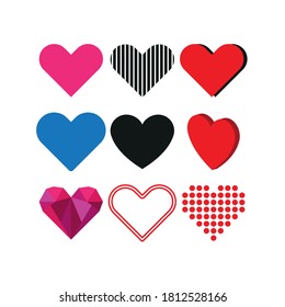 Set of hearts. Simple vector illustration on a white background.