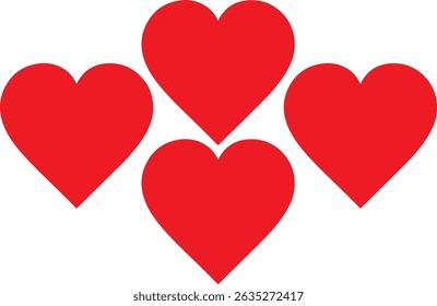 Set of hearts stroke and fill style in black and red color, Red heart icons set vector, Black heart set with line art.different shapes for web. Heart collection
