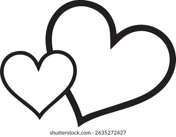 Set of hearts stroke and fill style in black and red color, Red heart icons set vector, Black heart set with line art.different shapes for web. Heart collection