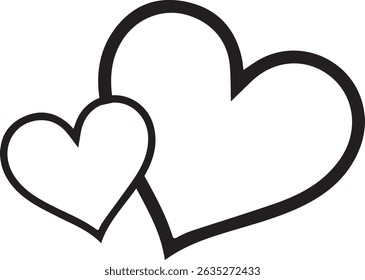 Set of hearts stroke and fill style in black and red color, Red heart icons set vector, Black heart set with line art.different shapes for web. Heart collection