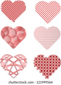 set of hearts for valentine design