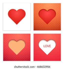 Set of Hearts for Valentine. Vector illustration