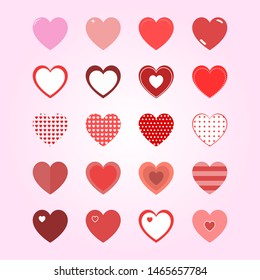 Set of hearts for Valentines day