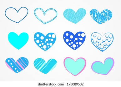 set of hearts for Valentine's day