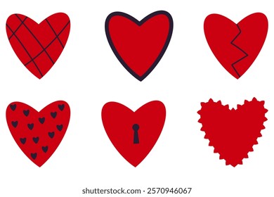 Set of hearts for Valentine's Day