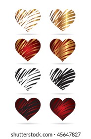 Set of hearts to Valentines day
