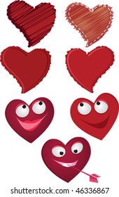 Set of hearts. The Valentine's day