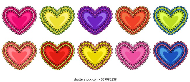 Set of hearts for Valentine's day