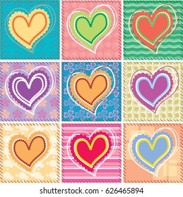 set of hearts Valentine's day