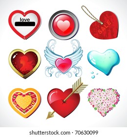 Set  hearts of Valentine's Day.