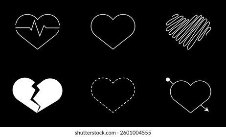 A set of hearts for Valentine's day. Holiday of all lovers. Valentine's Day