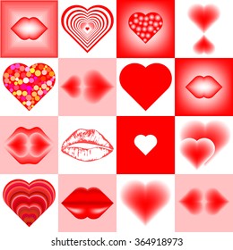 Set hearts Valentine's day. Vector illustration