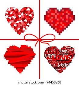 Set of hearts. Valentine's day vector illustration.