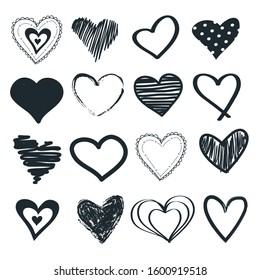 Set of hearts and vector illustration