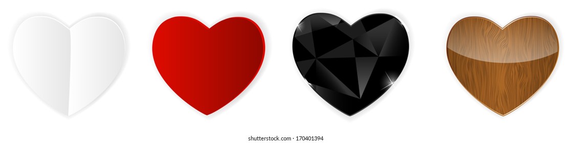Set of Hearts. Vector Illustration
