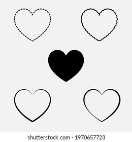 Set of hearts. Vector illustration.