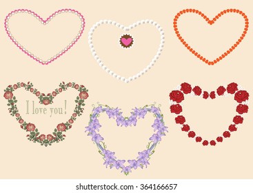 Set  hearts. Vector illustration