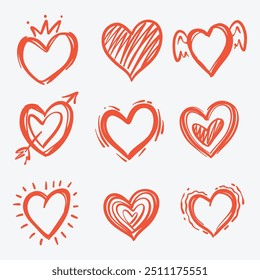 set of hearts vector illustrations