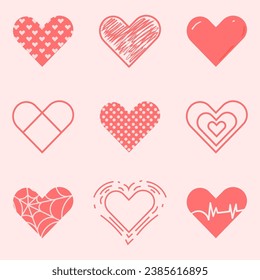 Set of hearts vector | valentines day