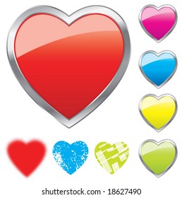 Set of hearts for web. vector