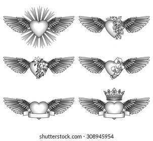 Rose Wing Heart Images Stock Photos Vectors Shutterstock