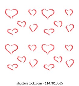 Set of hearts.Vector heart shapes.Vector illustration.Hand drawn hearts. Design elements for Valentine's day.