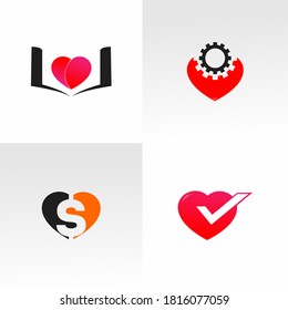 Set of heart.various set of heart.heart gear,heart book,heart check,and heart investment.Suitable for your company.