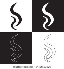 Set of heat icons. Wavy up arrows symbols, steam moving up. Heat wave of steam, heat arrows, superheated steam, hot air flow. Vector illustration.  EPS 10