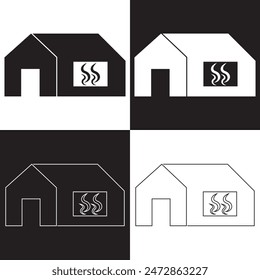 Set of heat icons. Wavy up arrows symbols, steam moving up. Heat wave of steam, heat arrows, superheated steam, hot air flow. Vector illustration.  EPS 10