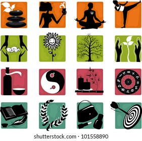 Set of heath care, sport and alternative medicine icons  • EPS 8 vector file