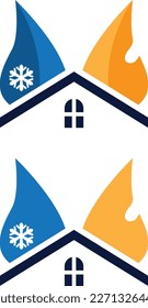 a set of heating and cooling icons