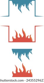 a set of heating and cooling icons