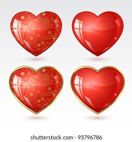 Set from heats with a floral pattern