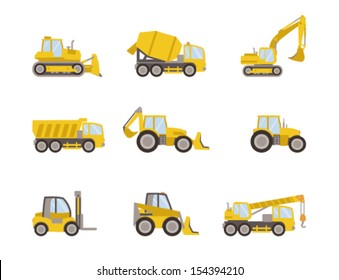Set Of Heavy Equipment Icons