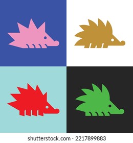 Set von Hedgehog, Hedgehog Logo. Symboldesign. Vorlagenelemente