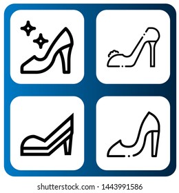 Set of heeled icons such as High heels , heeled