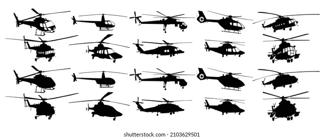 The set of helicopter silhouettes.